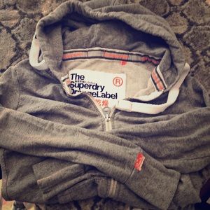 Grey SuperDry Zip Hoodie